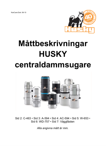 Måttbeskrivningar äldre centralenheter